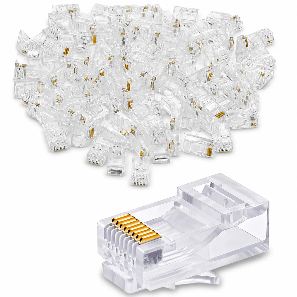 Conector RJ45 Padre Cat 6 sin blindaje – pack 100 pcs