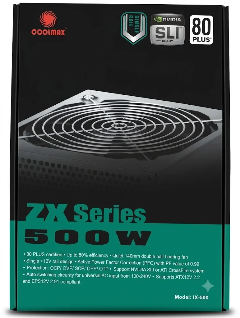 Fuente de Poder CoolMax ZX-500 500W ATX