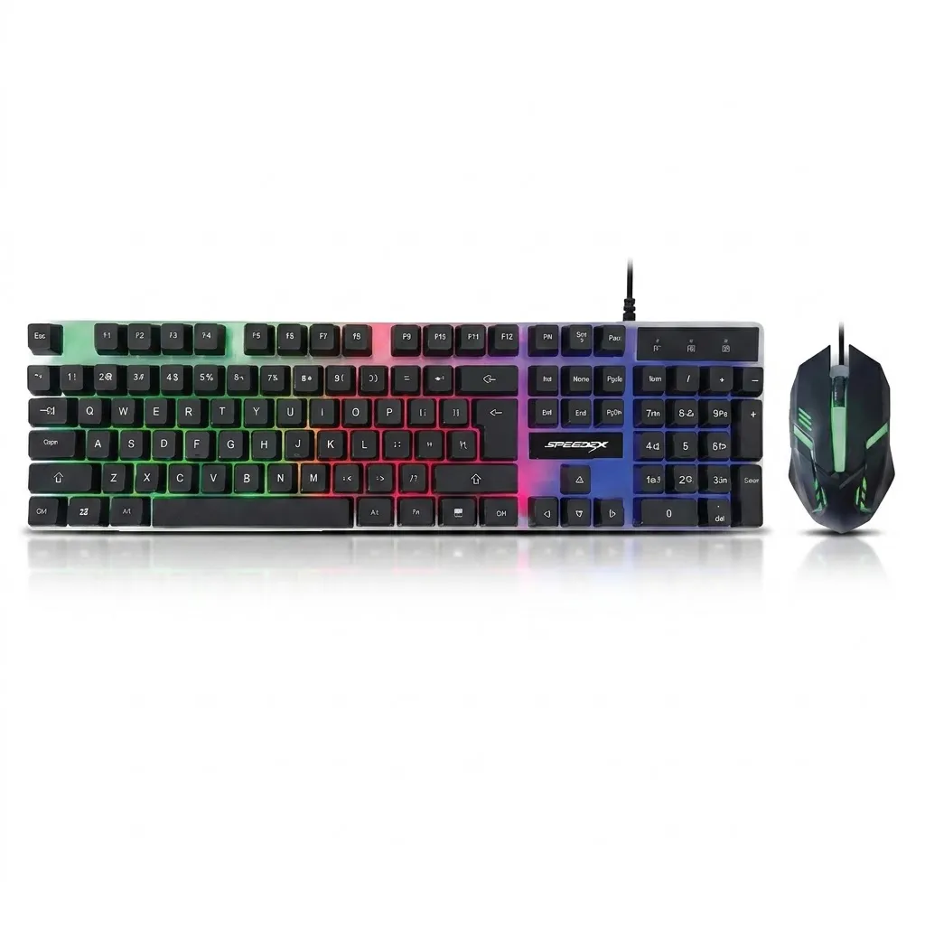 Kit de teclado y mouse con cable RGB